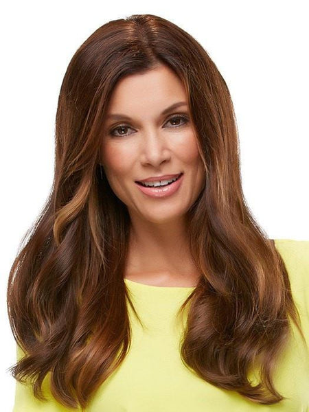 18" TOP FORM EXCLUSIVE COLORS "Human Hairpiece"-Women's Top Pieces/Toppers-JON RENAU-4RN | Darkest Brown-SIN CITY WIGS